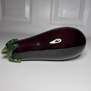 Handblown‎ Art Glass Purple Eggplant Decorative Figurine 6"